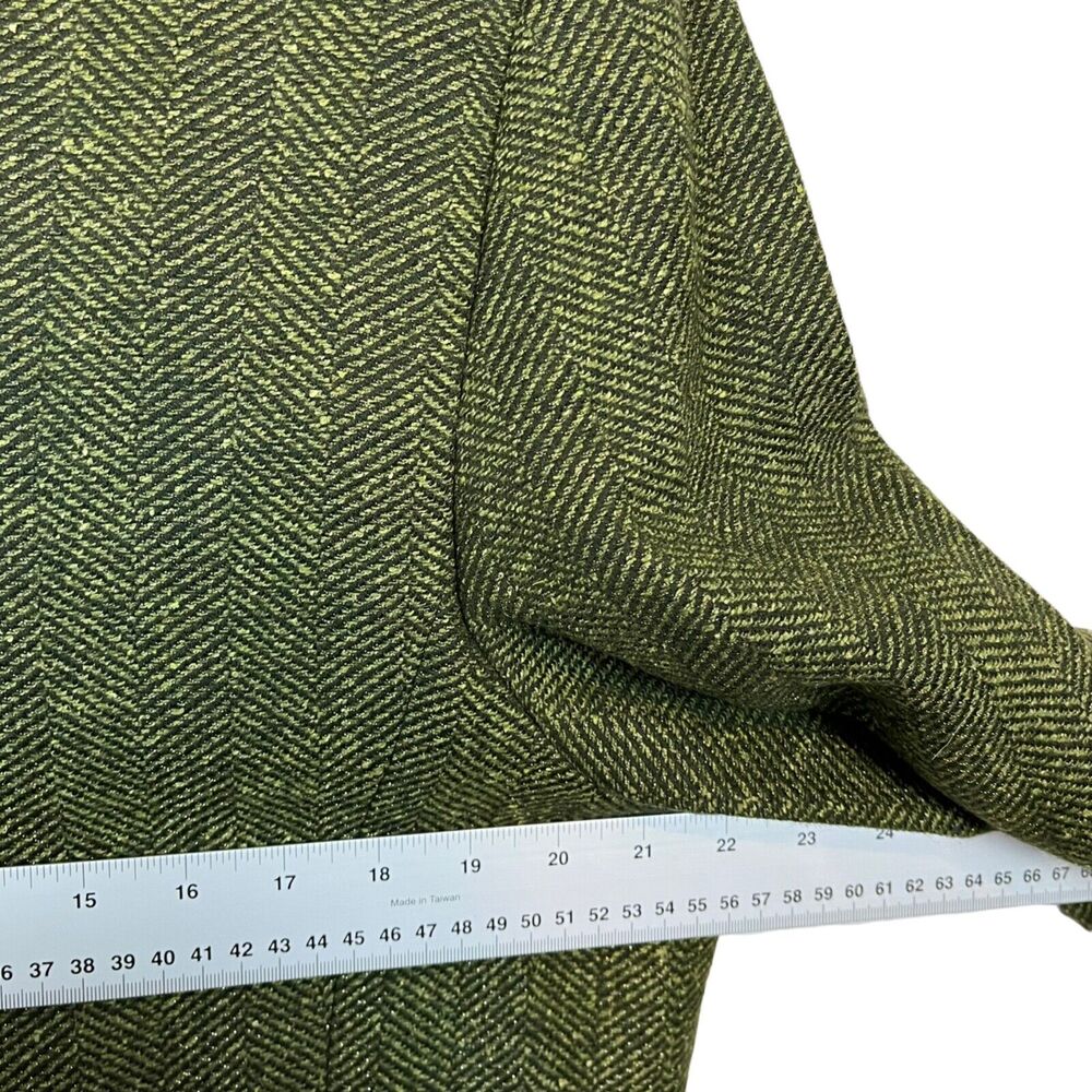 Basler Blazer Vintage Green Herringbone Tweed Retro Sz 46 or 1X Women's 3 Button - Picture 8 of 16
